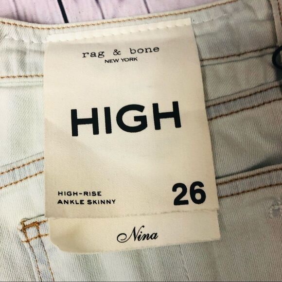 rag & bone Nina High-Rise Skinny Ankle Crop Stretch Jeans 26 - Picture 13 of 15